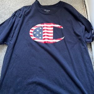 navy blue champion shirt